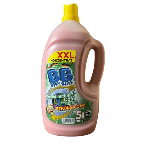 Żel do prania tkanin kolorowych silna piana Blau Blitz 5000 ml koncentrat