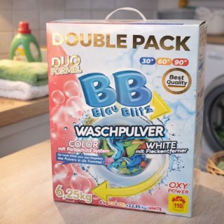 Blau Blitz Proszek do prania Blau Blitz 6,25 kg Double Pack - Color + White, 2w1, Oxy Power