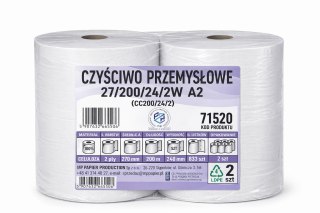 CZYŚCIWO PRZEMYSŁOWE 2W 200m 24 cm - 2 rolki - perforowane - bardzo chłonne