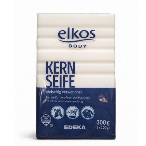 EDEKA Mydło szare Elkos Kernseife 300 g - uniwersalne do prania, plam i pielęgnacji
