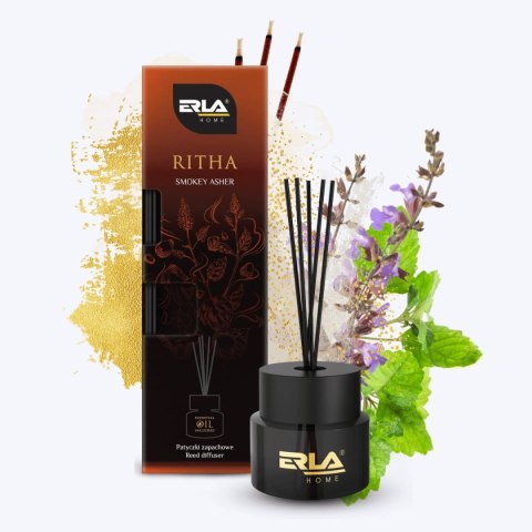 ERLA Ritha Dymny Popiół luksusowy dyfuzor zapachowy z patyczkami perfumy do wnętrz 100 ml