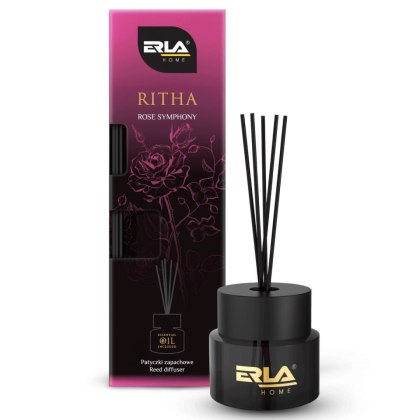 ERLA Ritha Różana Symfonia - luksusowy dyfuzor zapachowy z patyczkami | perfumy do wnętrz 100 ml