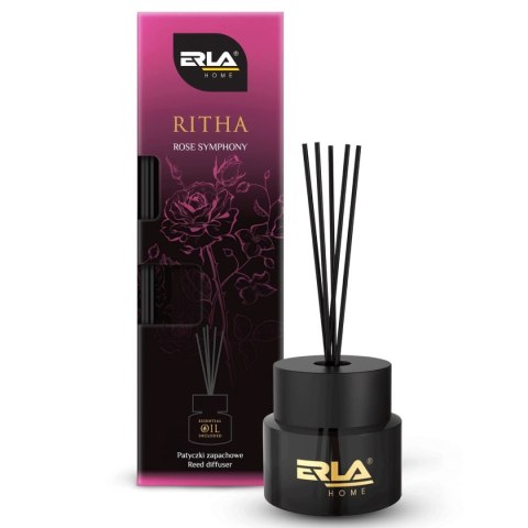 ERLA Ritha Różana Symfonia - luksusowy dyfuzor zapachowy z patyczkami | perfumy do wnętrz 100 ml