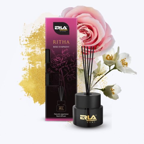 ERLA Ritha Różana Symfonia - luksusowy dyfuzor zapachowy z patyczkami | perfumy do wnętrz 100 ml