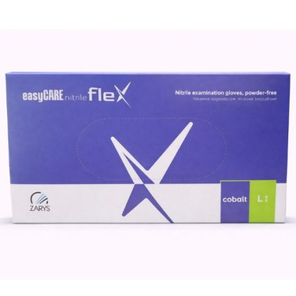 EasyCARE Rękawice nitrylowe easyCARE flex cobalt L - bezpudrowe, jednorazowe, diagnostyczne