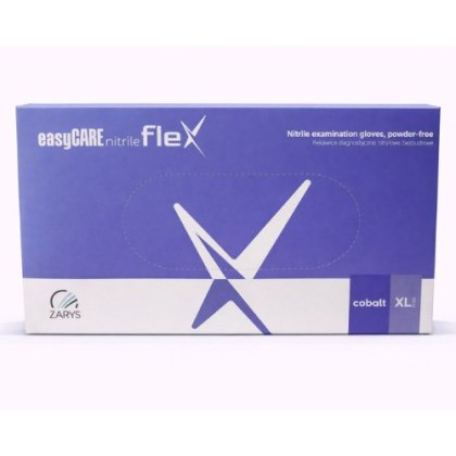 EasyCARE Rękawice nitrylowe easyCARE flex cobalt XL - bezpudrowe, jednorazowe, diagnostyczne