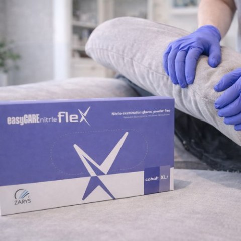 EasyCARE Rękawice nitrylowe easyCARE flex cobalt XL - bezpudrowe, jednorazowe, diagnostyczne