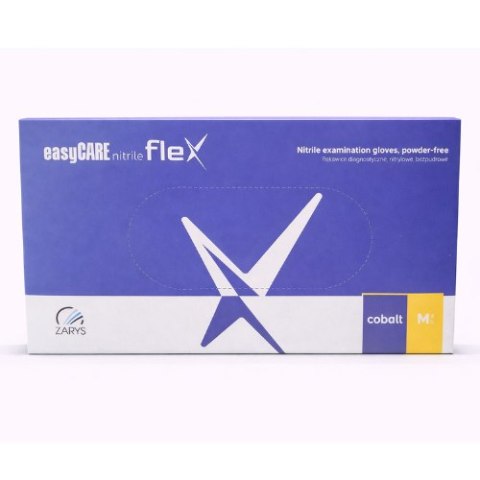 EasyCARE Rękawice nitrylowe easyCARE flex cobalt M - bezpudrowe, jednorazowe, diagnostyczne