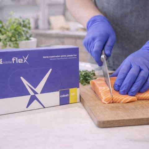 EasyCARE Rękawice nitrylowe easyCARE flex cobalt M - bezpudrowe, jednorazowe, diagnostyczne