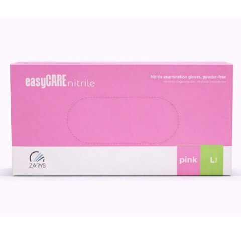 EasyCARE Rękawice nitrylowe easyCARE pink L - bezpudrowe, diagnostyczne, jednorazowe