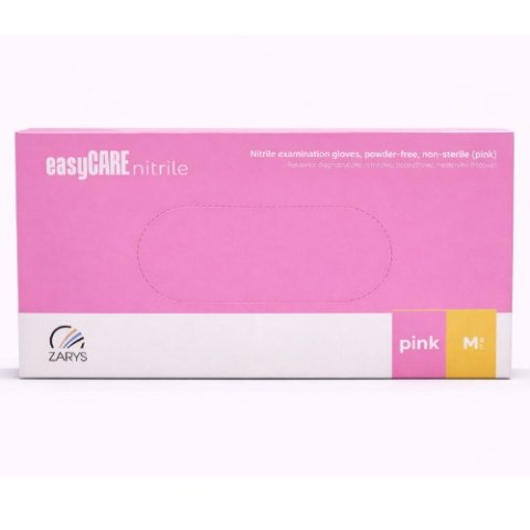 EasyCARE Rękawice nitrylowe easyCARE pink M - bezpudrowe, jednorazowe, diagnostyczne