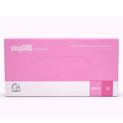 EasyCARE Rękawice nitrylowe easyCARE pink S - bezpudrowe, jednorazowe, diagnostyczne