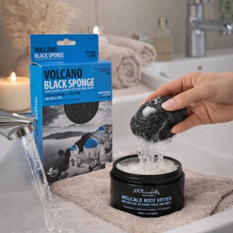 Gąbka Volcano Black Sponge do twarzy i ciała 9.5cm