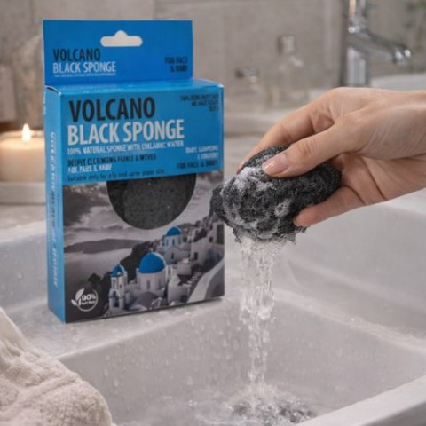 Gąbka Volcano Black Sponge półokrągła 6,5