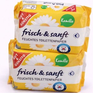 Papier toaletowy nawilżany Frisch & Sanft Kamille - wilgotny papier WC, delikatny dla skóry