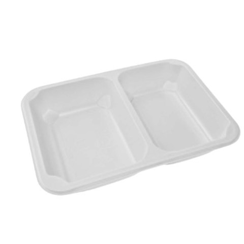 Pojemnik Obiadowy do Zgrzewu 2-Komorowy Mleczny 470/555 ml 227x178 mm 80 szt