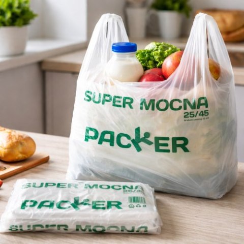 Reklamówki foliowe 25x45 cm - super mocne torby jednorazowe PACKER