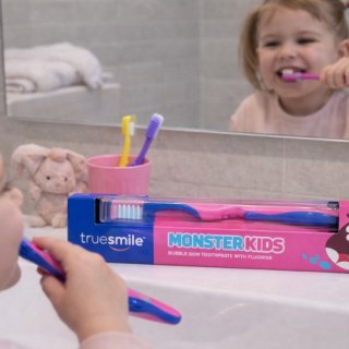 Truesmile Szczoteczka i pasta do zębów dla dzieci Truesmile Monster Kids - zestaw, smak gumy balonowej