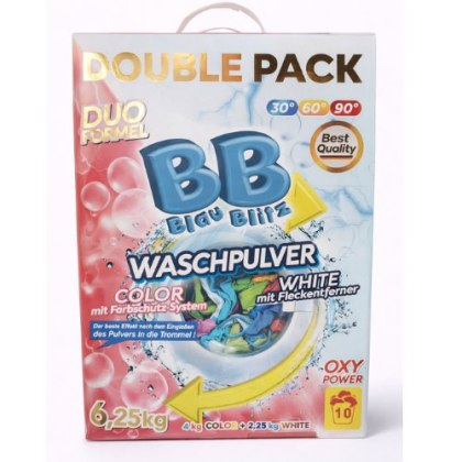 Blau Blitz Proszek do prania Blau Blitz 6,25 kg Double Pack - Color + White, 2w1, Oxy Power