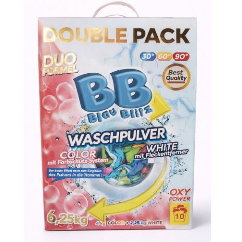 Blau Blitz Proszek do prania Blau Blitz 6,25 kg Double Pack – Color + White, 2w1, Oxy Power