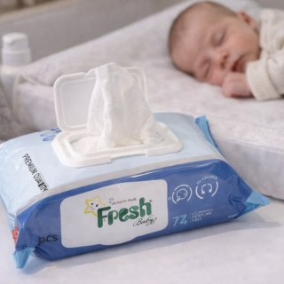 Fresh Chusteczki nawilżane Fresh Baby 72 szt. – bez alkoholu, delikatne dla skóry dziecka