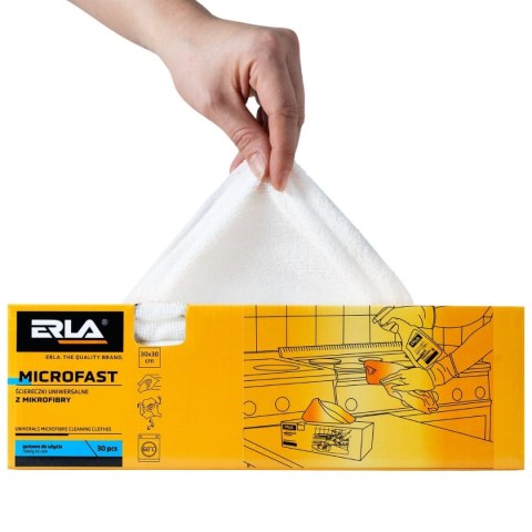 ERLA Microfast – białe ściereczki z mikrofibry 30 szt.