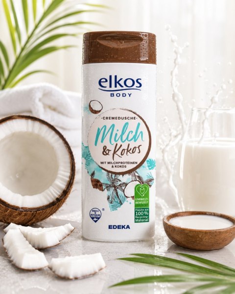 Kremowy Żel Pod Prysznic Elkos Body Mleko Kokos 400 ml