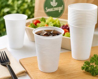 Kubki Plastikowe Białe 200ml 100szt Jednorazowe