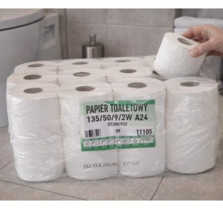Papier toaletowy 2-warstwowy A24 - 24 rolki, biały, wydajny papier WC