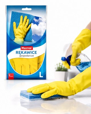 Rękawice Gospodarcze Master Rozmiar L 1 Para Lateksowe Żółte