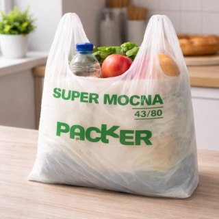 Reklamówki foliowe 43x80 cm - duże, mocne torby jednorazowe