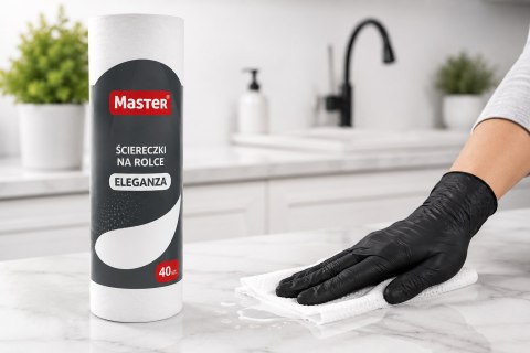 Ściereczki na Rolce Master Eleganza 40 szt Wielorazowe Chłonne Do Sprzątania