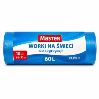 Worki Do Segregacji Papier 60L 10szt Master Niebieskie