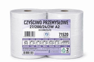 CZYŚCIWO PRZEMYSŁOWE 2W 200m 24 cm - 2 rolki - perforowane -