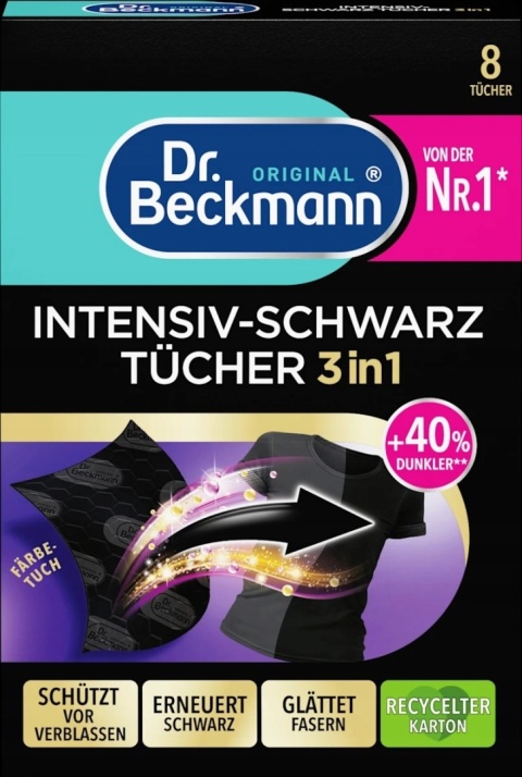 Dr. Beckmann Chusteczki Do Czarnego Prania 3w1 8szt