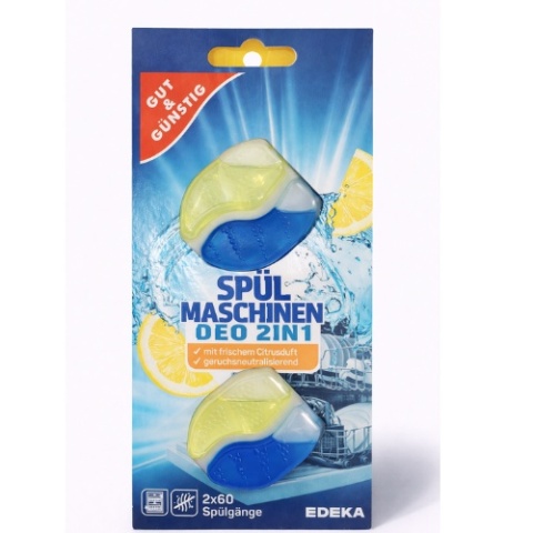 EDEKA Zapach do zmywarki EDEKA 2w1 cytrusowy – odświeżacz do zmywarki 60 cykli