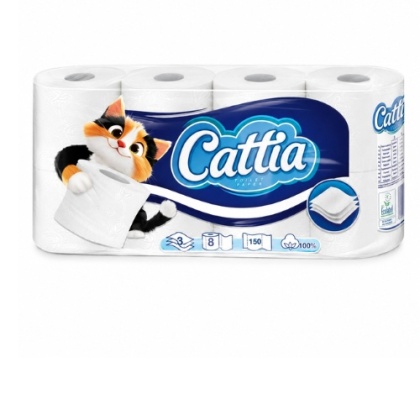Papier Toaletowy Cattia 8 Rolek 3 Warstwy 150 Listków