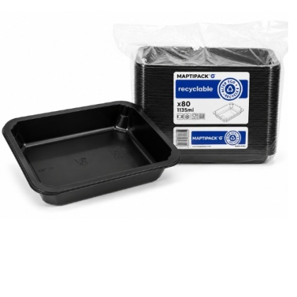 Pojemnik Obiadowy PP Czarny 1135ml MAPTIPACK 80szt