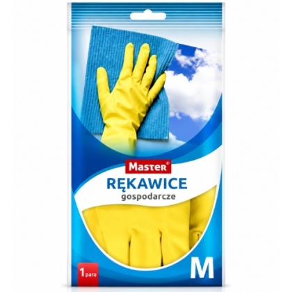 Rękawice Gospodarcze Master Rozmiar M 1 Para Lateksowe Żółte