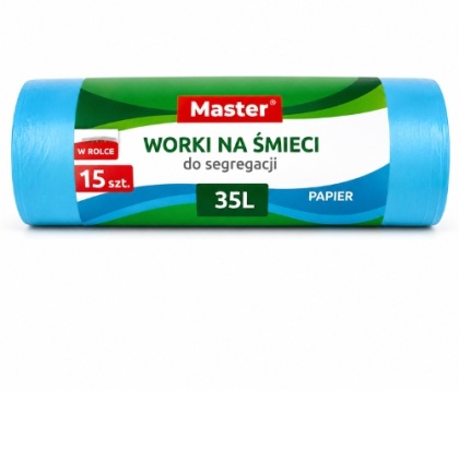 Worki Na Śmieci Do Segregacji Papier 35L 15 Szt Master Niebieskie