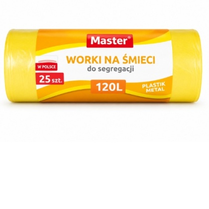 Worki Na Śmieci Do Segregacji Plastik Metal 120L 25 Szt Master Żółte