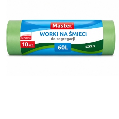 Worki Na Śmieci Do Segregacji Szkło 60L 10 Szt Master Zielone