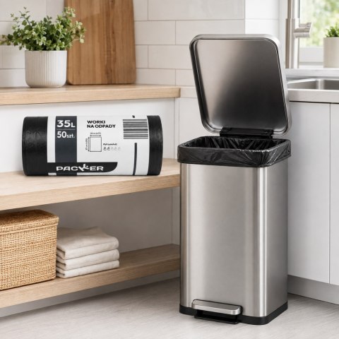 Worki Na Śmieci 35L 50szt HD Czarne Packer