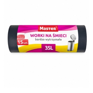 Worki Na Śmieci Master 35L 15szt Wytrzymałe Czarne