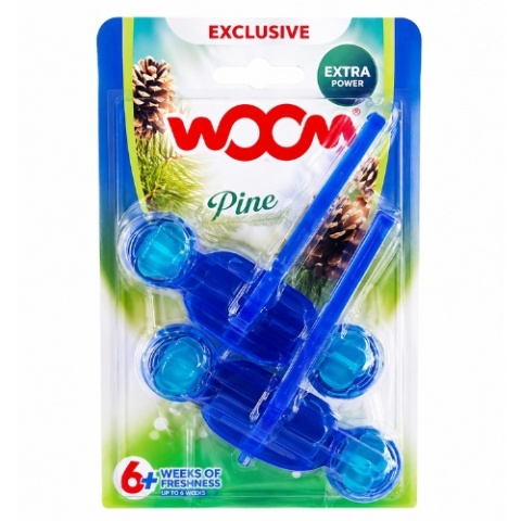 Zawieszka Do WC WOOW Pine 2x50g Kostka Barwiąca Odświeżacz 6w1
